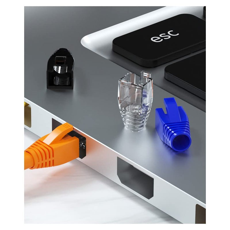 VIVOCH 50 Pcs Cat7 Cat7A Cat8 Strain Relief Boot, RJ45 Plug Connector Cover Modular Network Plug Cap Cable Connector Boots, Orange - Image 4
